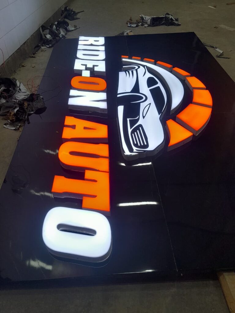 Custom car wash sign installed by Danix Signs Limited in Nairobi to attract customers and enhance business visibility