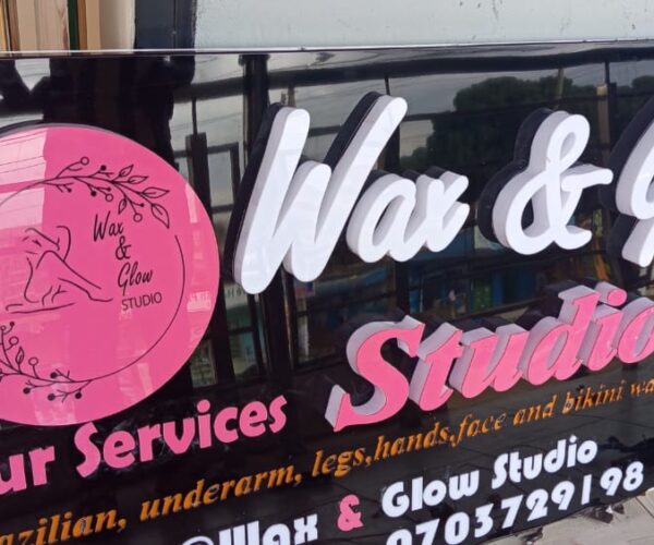 Custom store signs in Nairobi designed and installed by Danix Signs Limited, featuring 3D, illuminated, and acrylic shop signage.