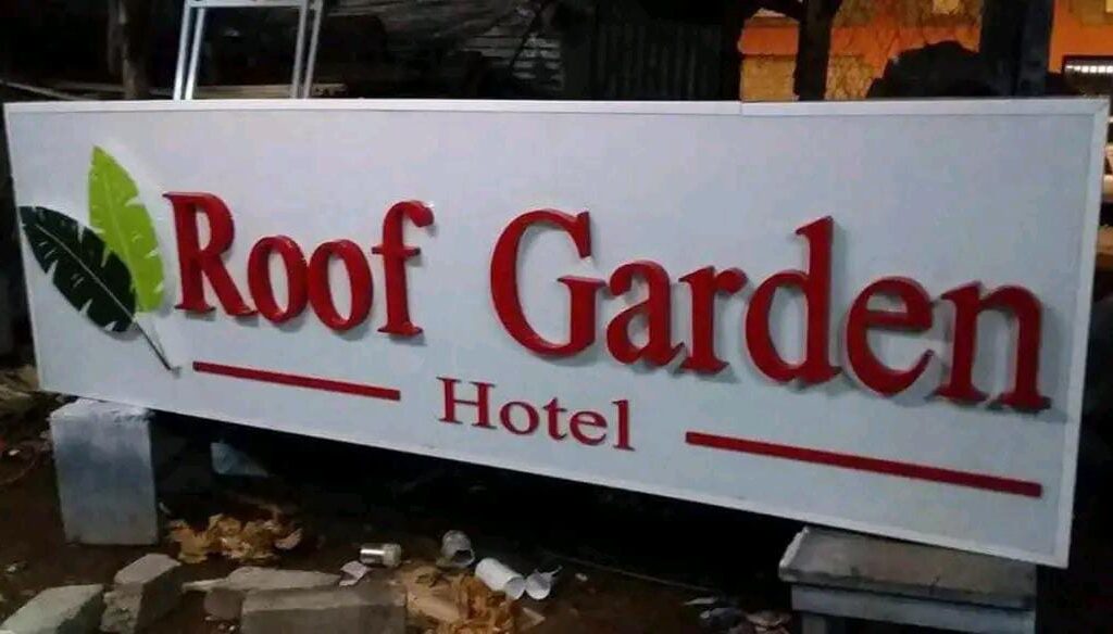 Restaurant storefront sign with bold letters and branding
Outdoor 3D restaurant sign with illuminated lettering installed by Danix Signs Limited in Nairobi