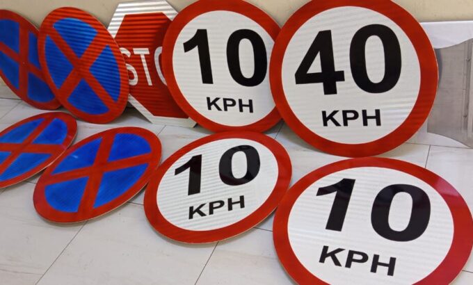 High-visibility reflective road signage manufactured by Danix Signs Limited in Nairobi