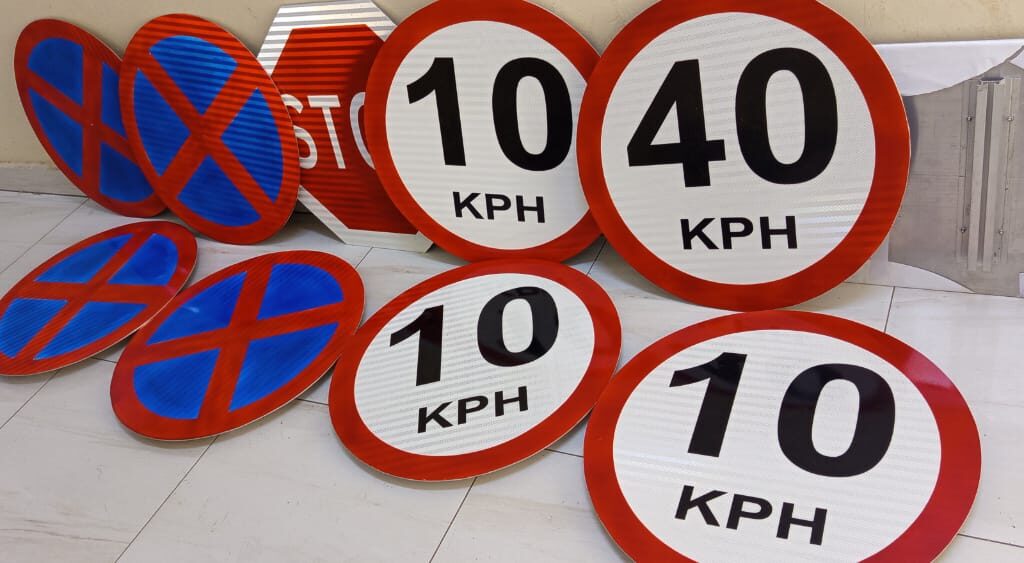 High-visibility reflective road signage manufactured by Danix Signs Limited in Nairobi