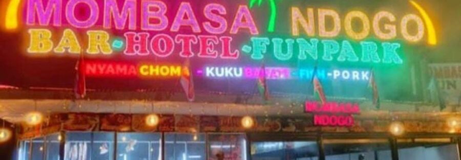 Outdoor building signage installation with 3D signs and LED signage in Mombasa, Kenya