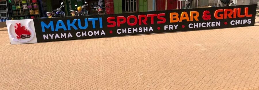 ustom outdoor business signboard design and installation in Kenya by DANIX SIGNS LIMITED signage company