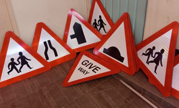 road furniture manufacture Road furniture installation in Kenya showing traffic signs, street signage and safety infrastructure by Danix Signs Limited